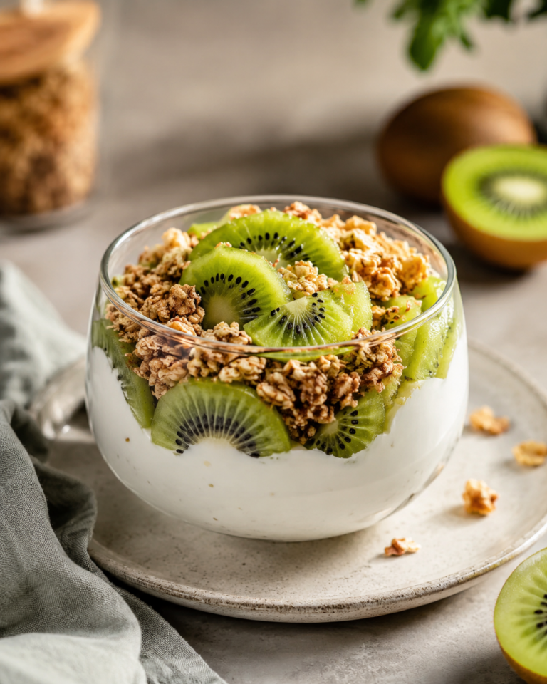 Bol fraîcheur kiwi, yaourt végétal & granola croustillant